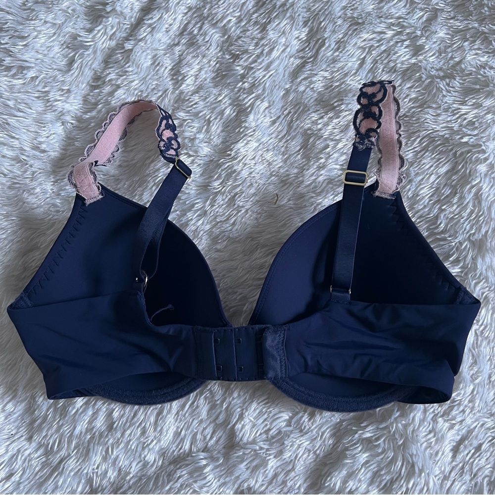 NATORI Pure Luxe Custom Coverage Contour Underwire Bra in Navy 32C NEW - Picture 2 of 5